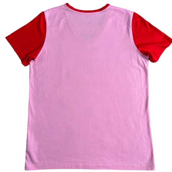 Lands End NWOT Women's Pink Wild Blossom Relaxed Supima Cotton V Neck Shirt Med - Picture 4 of 7